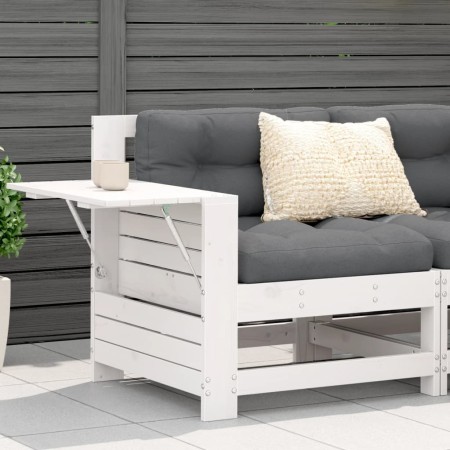 Sofá jardín con reposabrazos y cojín madera maciza pino blanco de , Sofás de exterior - Ref: Foro24-844915, Precio: 100,20 €,...