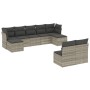 Set muebles jardín 9 pzas y cojines ratán sintético gris claro en Conjuntos de jardín | Comprar online en Foru.es