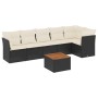 Set de comedor de jardín 7 pzas y cojines ratán sintético negro de , Conjuntos de jardín - Ref: Foro24-3255979, Precio: 412,7...