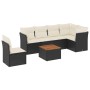 Set de comedor de jardín 7 pzas y cojines ratán sintético negro de , Conjuntos de jardín - Ref: Foro24-3255993, Precio: 412,7...