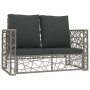 Set de muebles de jardín 2 pzas y cojines ratán sintético gris de vidaXL, Conjuntos de jardín - Ref: Foro24-46812, Precio: 18...