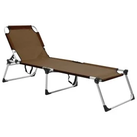 Tumbona senior extra alta plegable aluminio marrón de vidaXL, Tumbonas - Ref: Foro24-47916, Precio: 175,03 €, Descuento: %