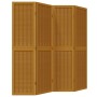 Biombo separador de 4 paneles madera maciza paulownia marrón de , Divisores de ambientes - Ref: Foro24-358817, Precio: 105,79...
