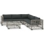Set de muebles de jardín 6 pzas y cojines ratán sintético gris de vidaXL, Conjuntos de jardín - Ref: Foro24-46809, Precio: 60...