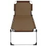 Tumbona senior extra alta plegable aluminio marrón de vidaXL, Tumbonas - Ref: Foro24-47916, Precio: 175,03 €, Descuento: %