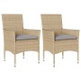 Sillones de jardín con cojines 2 uds ratán sintético beige de , Sillas de jardín - Ref: Foro24-368112, Precio: 116,79 €, Desc...