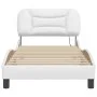 Estructura cama con luces LED cuero sintético blanco 90x200 cm de , Camas y somieres - Ref: Foro24-3213907, Precio: 173,51 €,...