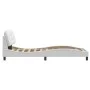 Estructura cama con luces LED cuero sintético blanco 90x200 cm de , Camas y somieres - Ref: Foro24-3213907, Precio: 173,51 €,...