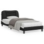 Estructura cama con LED cuero sintético negro blanco 90x200 cm de , Camas y somieres - Ref: Foro24-3213911, Precio: 173,51 €,...