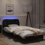 Estructura cama con LED cuero sintético negro blanco 90x200 cm de , Camas y somieres - Ref: Foro24-3213911, Precio: 173,51 €,...