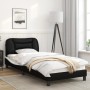 Estructura cama con LED cuero sintético negro blanco 90x200 cm de , Camas y somieres - Ref: Foro24-3213911, Precio: 173,51 €,...