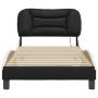 Estructura cama con LED cuero sintético negro blanco 90x200 cm de , Camas y somieres - Ref: Foro24-3213911, Precio: 173,51 €,...