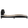 Estructura cama con LED cuero sintético negro blanco 90x200 cm de , Camas y somieres - Ref: Foro24-3213911, Precio: 173,51 €,...