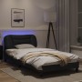 Estructura cama con luces LED cuero sintético negro 100x200 cm de , Camas y somieres - Ref: Foro24-3213913, Precio: 140,90 €,...