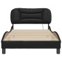 Estructura cama con luces LED cuero sintético negro 100x200 cm de , Camas y somieres - Ref: Foro24-3213913, Precio: 140,90 €,...