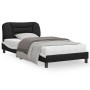 Estructura cama con LED cuero sintético negro blanco 100x200 cm de , Camas y somieres - Ref: Foro24-3213918, Precio: 139,90 €...