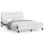 Estructura cama con LED cuero sintético blanco negro 120x200 cm de , Camas y somieres - Ref: Foro24-3213926, Precio: 220,80 €...