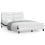 Estructura cama con LED cuero sintético blanco negro 120x200 cm de , Camas y somieres - Ref: Foro24-3213926, Precio: 219,52 €...
