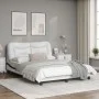 Estructura cama con LED cuero sintético blanco negro 120x200 cm de , Camas y somieres - Ref: Foro24-3213926, Precio: 220,80 €...