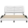 Estructura cama con LED cuero sintético blanco negro 120x200 cm de , Camas y somieres - Ref: Foro24-3213926, Precio: 220,80 €...