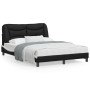 Estructura cama con LED cuero sintético negro blanco 140x200 cm de , Camas y somieres - Ref: Foro24-3213939, Precio: 235,43 €...
