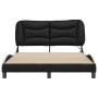 Estructura cama con LED cuero sintético negro blanco 140x200 cm de , Camas y somieres - Ref: Foro24-3213939, Precio: 235,43 €...