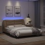 Estructura de cama con luces LED cuero PE capuchino 160x200 cm de , Camas y somieres - Ref: Foro24-3213945, Precio: 267,17 €,...