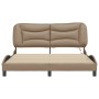 Estructura de cama con luces LED cuero PE capuchino 160x200 cm de , Camas y somieres - Ref: Foro24-3213945, Precio: 267,17 €,...