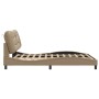 Estructura de cama con luces LED cuero PE capuchino 160x200 cm de , Camas y somieres - Ref: Foro24-3213945, Precio: 267,17 €,...