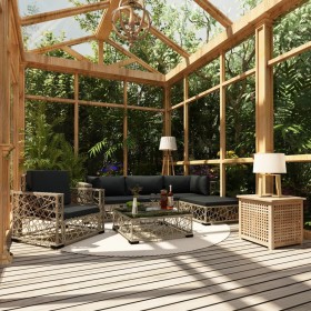 Set de muebles de jardín 6 pzas y cojines ratán sintético gris de vidaXL, Conjuntos de jardín - Ref: Foro24-46811, Precio: 39...
