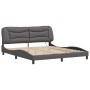 Estructura de cama con luz LED cuero sintético gris 180x200 cm de , Camas y somieres - Ref: Foro24-3213951, Precio: 261,37 €,...