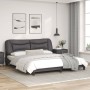 Estructura de cama con luz LED cuero sintético gris 180x200 cm de , Camas y somieres - Ref: Foro24-3213951, Precio: 261,37 €,...