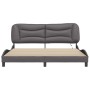 Estructura de cama con luz LED cuero sintético gris 180x200 cm de , Camas y somieres - Ref: Foro24-3213951, Precio: 261,37 €,...