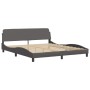 Estructura de cama con luz LED cuero sintético gris 180x200 cm de , Camas y somieres - Ref: Foro24-3213951, Precio: 261,37 €,...