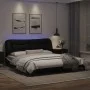 Estructura de cama con luz LED cuero PE negro blanco 180x200 cm de , Camas y somieres - Ref: Foro24-3213953, Precio: 264,13 €...