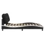 Estructura de cama con luz LED cuero PE negro blanco 180x200 cm de , Camas y somieres - Ref: Foro24-3213953, Precio: 264,13 €...