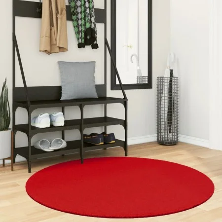 Alfombra de pelo corto OVIEDO roja Ø 120 cm de , Alfombras - Ref: Foro24-375633, Precio: 53,57 €, Descuento: %
