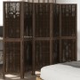 Biombo separador de 5 paneles madera paulownia marrón oscuro de , Divisores de ambientes - Ref: Foro24-358661, Precio: 107,67...