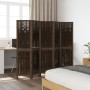 Biombo separador de 5 paneles madera paulownia marrón oscuro de , Divisores de ambientes - Ref: Foro24-358661, Precio: 107,67...