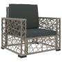Set de muebles de jardín 6 pzas y cojines ratán sintético gris de vidaXL, Conjuntos de jardín - Ref: Foro24-46811, Precio: 39...