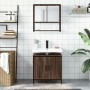 Set de muebles baño 2 pzas madera contrachapada marrón roble de , Muebles de baño - Ref: Foro24-3214664, Precio: 106,40 €, De...