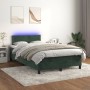 Cama box spring colchón y LED terciopelo verde oscuro 120x190cm de , Camas y somieres - Ref: Foro24-3270150, Precio: 369,61 €...