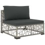 Set de muebles de jardín 6 pzas y cojines ratán sintético gris de vidaXL, Conjuntos de jardín - Ref: Foro24-46811, Precio: 39...
