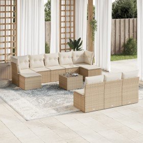 Set de sofás de jardín 11pzas con cojines ratán sintético beige en Conjuntos de jardín | Comprar online en Foru.es