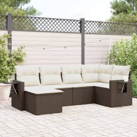 Set sofás de jardín 6 piezas y cojines ratán sintético marrón de , Conjuntos de jardín - Ref: Foro24-3220462, Precio: 382,92 ...