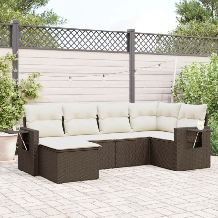 Set sofás de jardín 6 piezas y cojines ratán sintético marrón de , Conjuntos de jardín - Ref: Foro24-3220462, Precio: 382,92 ...