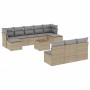 Set de sofás de jardín 11pzas con cojines ratán sintético beige en Conjuntos de jardín | Comprar online en Foru.es