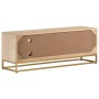 Mueble de TV madera maciza de mango y hierro 110x30x40 cm de , Almacenamiento para CD y DVD - Ref: Foro24-372022, Precio: 144...