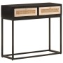 Mesa consola madera maciza de mango y hierro negro 90x30x76 cm de , Mesas auxiliares - Ref: Foro24-372003, Precio: 108,37 €, ...