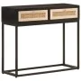 Mesa consola madera maciza de mango y hierro negro 90x30x76 cm de , Mesas auxiliares - Ref: Foro24-372003, Precio: 107,41 €, ...